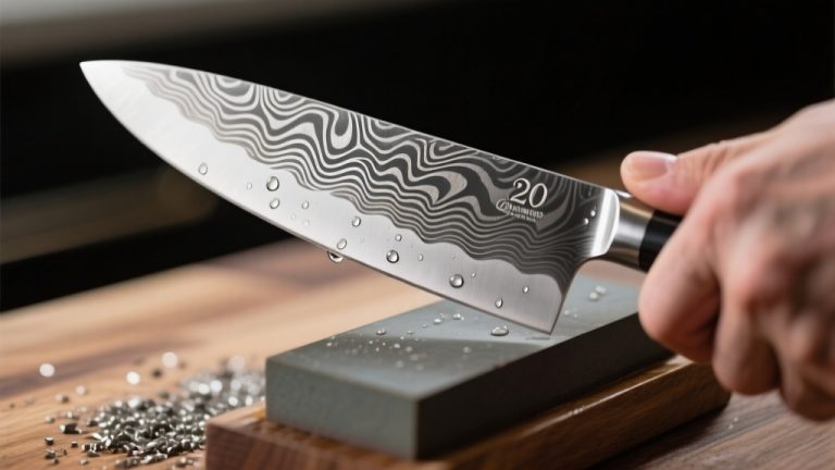 sharpen damascus steel knife
