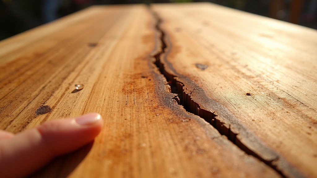 wood cracking due to moisture