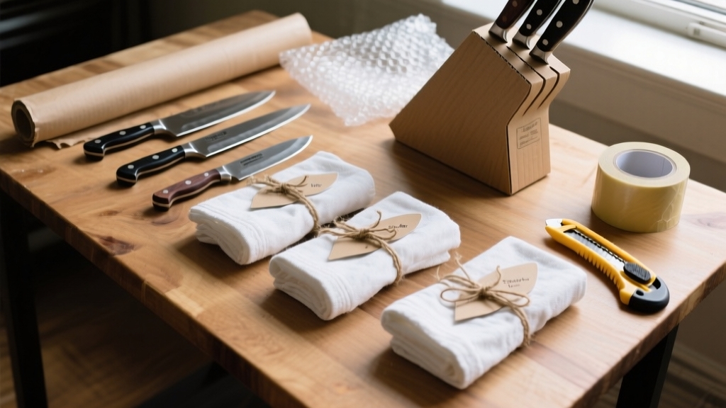 wrap knives securely safely